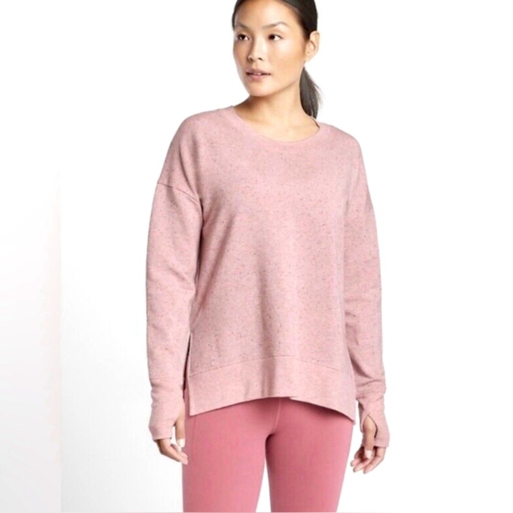 Athleta Women Pink Victorian Berry Balance Pullover Crewneck Sweatshirt